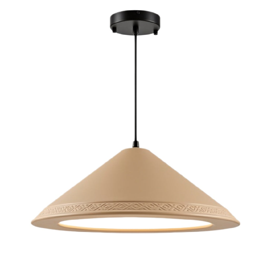 Hanglamp van keramiek met moderne uitstraling en geïntegreerde verlichting