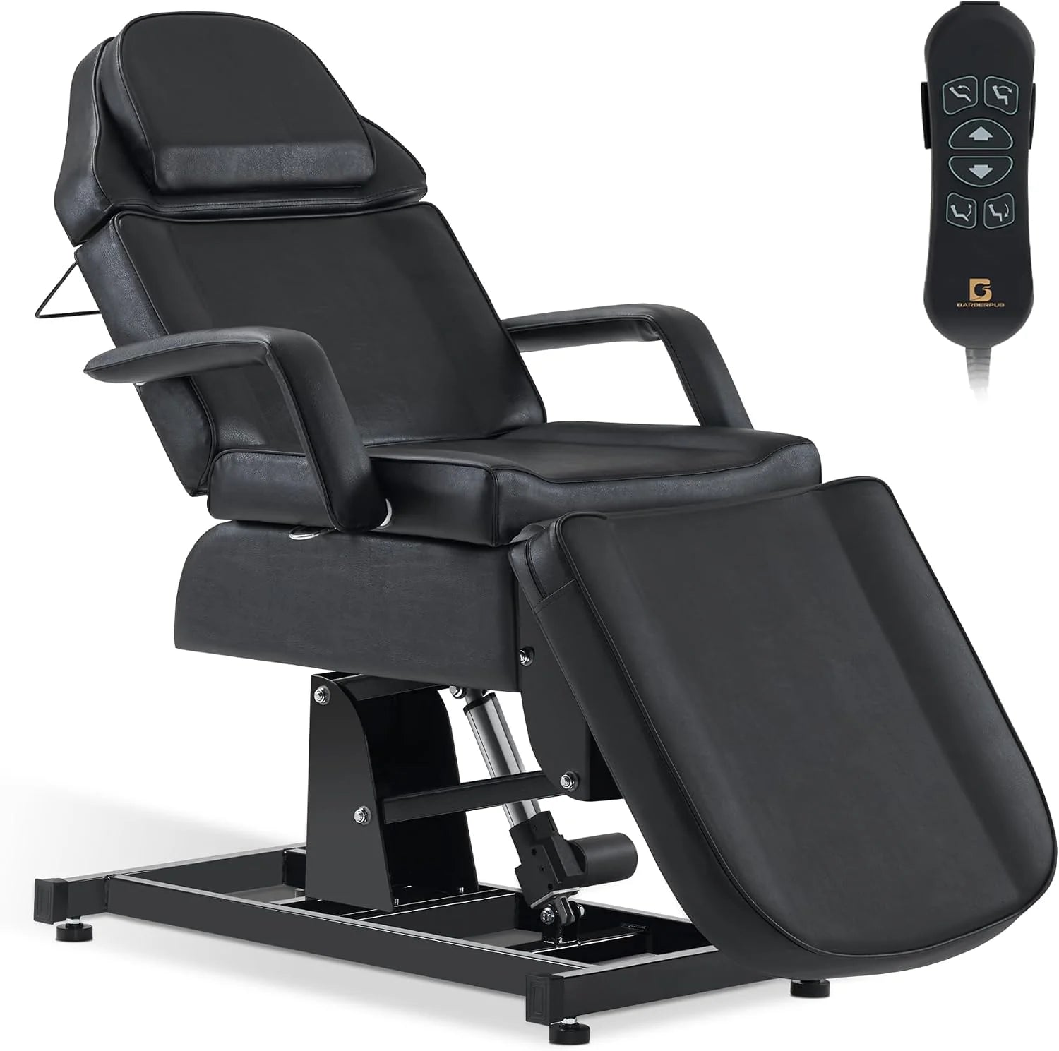 Barberpub Cosmetische ligstoel elektrisch 0751, tattoo ligstoel met 3 motoren, massagestoel inklapbaar, in hoogte verstelbaar, massagetafel voor SPA-salon