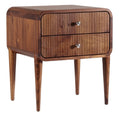 Moderne Houten Nachttafel met Geprofileerde Lades en Houten Poten