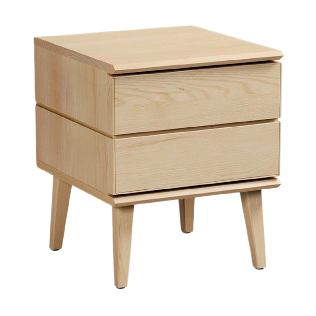 "Moderne Houten Nachtkast met Twee Lades"